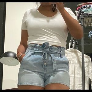 American Eagle Paperbag Denim Shorts